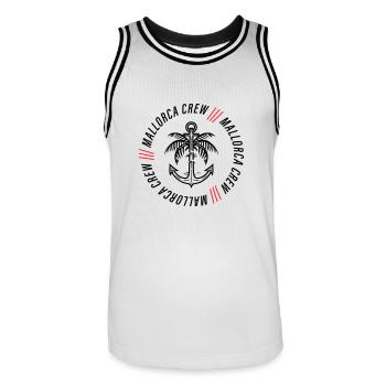 Majorque équipage ancre palmier - Maillot de basket Homme - blanc/noir - Devant - AI Model Male 185 dark (185cm)