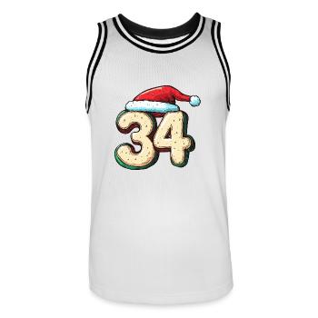 34 Zahl Weihnachten Keks - Männer Basketball-Trikot - Weiß/Schwarz - Vorne - AI Model Male 185 dark (185cm)