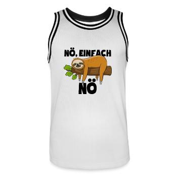 Faultier Nö, einfach Nö - Spruch - Männer Basketball-Trikot - Weiß/Schwarz - Vorne - AI Model Male 185 dark (185cm)
