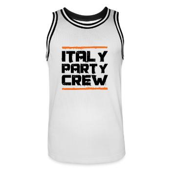 Italy Party Crew - Men's Basketball Jersey - white/black - Front - AI Model Male 185 dark (185cm)