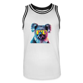Streetart Funky Koala Urban Rap Street - Männer Basketball-Trikot - Weiß/Schwarz - Vorne - AI Model Male 185 dark (185cm)