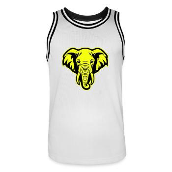 Elephant Head Portrait Icon - Men's Basketball Jersey - white/black - Front - AI Model Male 185 dark (185cm)