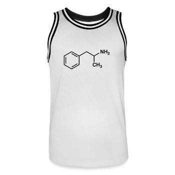 Amphetamine - black - Men's Basketball Jersey - white/black - Front - AI Model Male 185 dark (185cm)