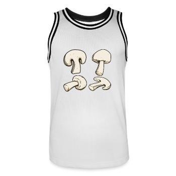 Pilze Suchen Zubehör Kostüm Pilz Outfit Champignon - Männer Basketball-Trikot - Weiß/Schwarz - Vorne - AI Model Male 185 dark (185cm)