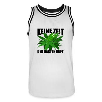 Keine Zeit der Garten ruft - Hanf - legal - Männer Basketball-Trikot - Weiß/Schwarz - Vorne - AI Model Male 185 dark (185cm)