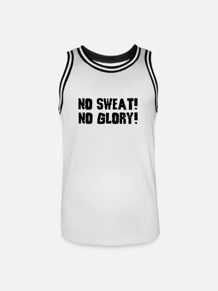 no sweat no glory - Men's Basketball Jersey - white/black