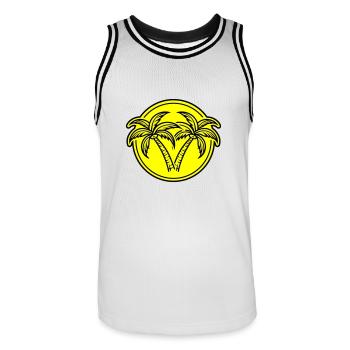 Palm Island Holiday Summer - Men's Basketball Jersey - white/black - Front - AI Model Male 185 dark (185cm)