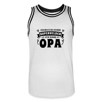 Opa Enkel Sprüche Ich habe meinen Opa - Männer Basketball-Trikot - Weiß/Schwarz - Vorne - AI Model Male 185 dark (185cm)