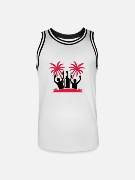 Island, Party, Celebration, Beer - Men's Basketball Jersey - white/black