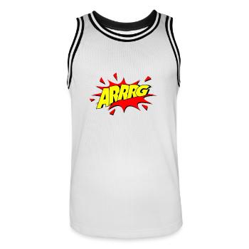 Arrg / wut / comic - Männer Basketball-Trikot - Weiß/Schwarz - Vorne - AI Model Male 185 dark (185cm)