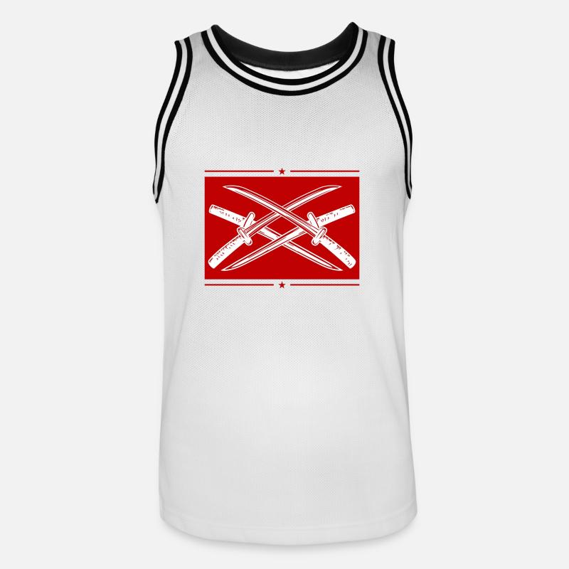 Samurai Sword Element - Men's Basketball Jersey - white/black