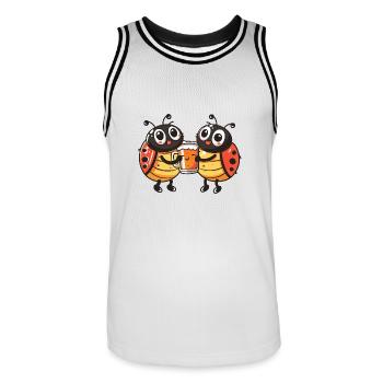 Fête de la bière Ladybug Comic - Maillot de basket Homme - blanc/noir - Devant - AI Model Male 185 dark (185cm)