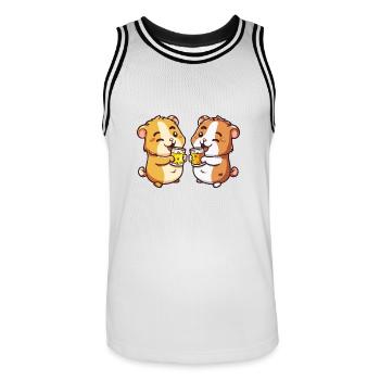 Hamster Beer Party Drink - Men's Basketball Jersey - white/black - Front - AI Model Male 185 dark (185cm)