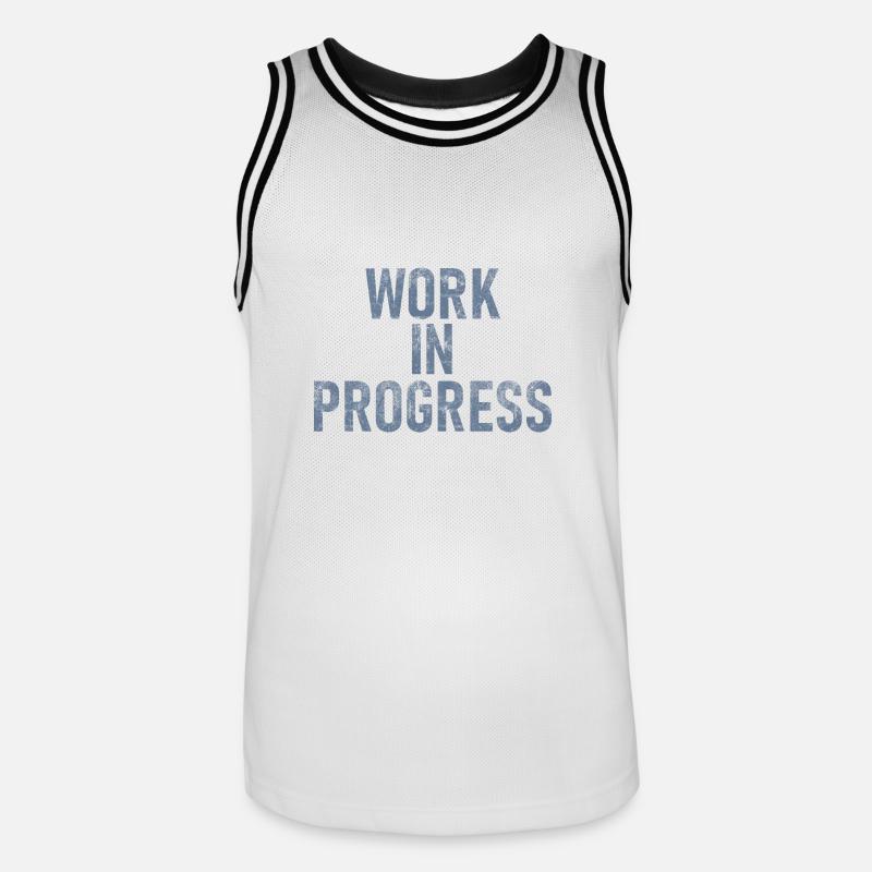 work in progress - Männer Basketball-Trikot - Weiß/Schwarz