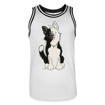 Mignon Border Collie - Maillot de basket Homme - blanc/noir - Devant - AI Model Male 185 dark (185cm)