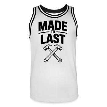 Gemacht für die Ewigkeit - Männer Basketball-Trikot - Weiß/Schwarz - Vorne - AI Model Male 185 dark (185cm)