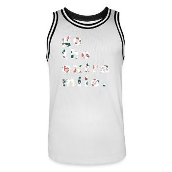 Gravel, Mountain Bike, Passion, Cycling - Men's Basketball Jersey - white/black - Front - AI Model Male 185 dark (185cm)