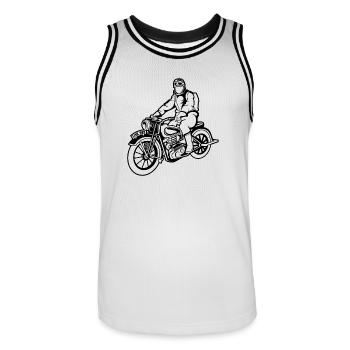 Chopper / Motorcycle 04_schwarz - Men's Basketball Jersey - white/black - Front - AI Model Male 185 dark (185cm)
