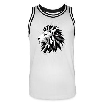 Lion - Men's Basketball Jersey - white/black - Front - AI Model Male 185 dark (185cm)