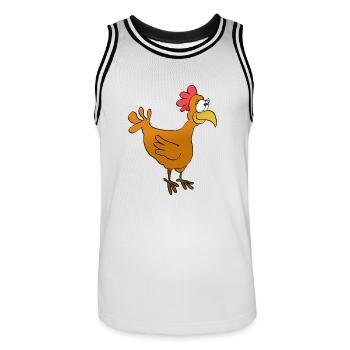 poulette - Maillot de basket Homme - blanc/noir - Devant - AI Model Male 185 dark (185cm)