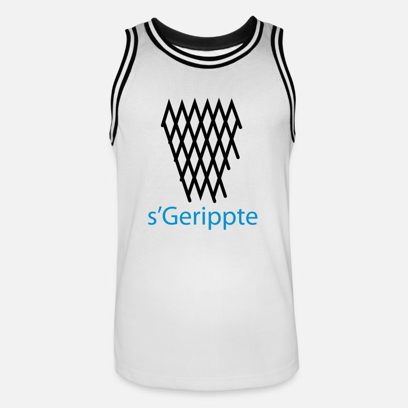 s'Gerippte Frankfurt Design #Geripptes #069 - Männer Basketball-Trikot - Weiß/Schwarz