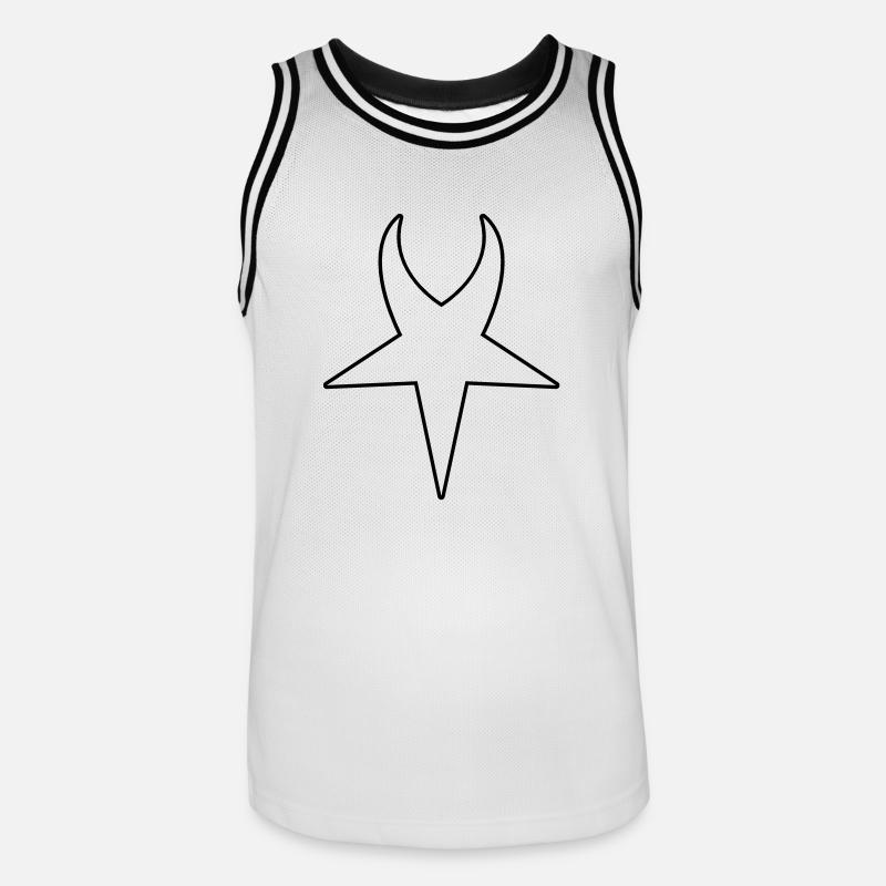 devil - Männer Basketball-Trikot - Weiß/Schwarz