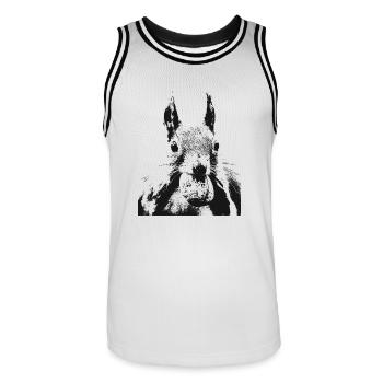 Écureuil - Maillot de basket Homme - blanc/noir - Devant - AI Model Male 185 dark (185cm)