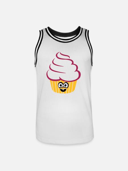 cupcake_funny - Maillot de basket Homme - blanc/noir