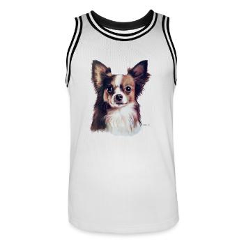 Chihuahua - Männer Basketball-Trikot - Weiß/Schwarz - Vorne - AI Model Male 185 dark (185cm)