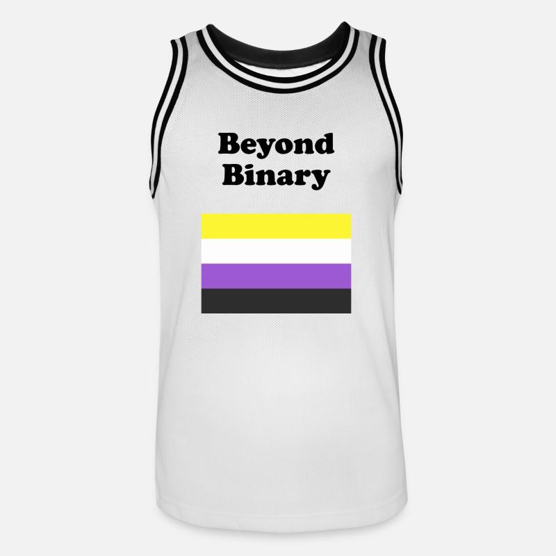 Non Binary Flag Beyond Binary - Men's Basketball Jersey - white/black