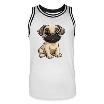 Bullmastiff Dog Comic Cute - Men's Basketball Jersey - white/black - Front - AI Model Male 185 dark (185cm)
