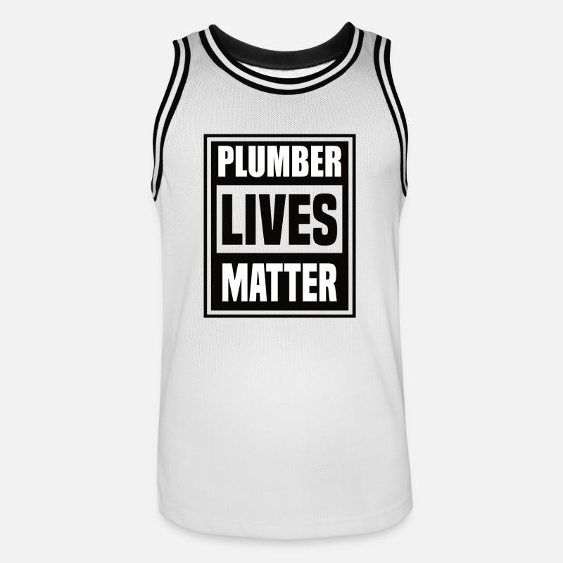 Das Leben eines Klempners zählt - Männer Basketball-Trikot - Weiß/Schwarz