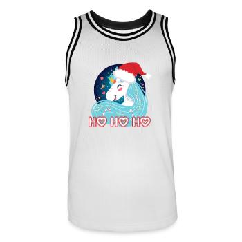 Ho ho ho Weihnachten Einhorn - Männer Basketball-Trikot - Weiß/Schwarz - Vorne - AI Model Male 185 dark (185cm)