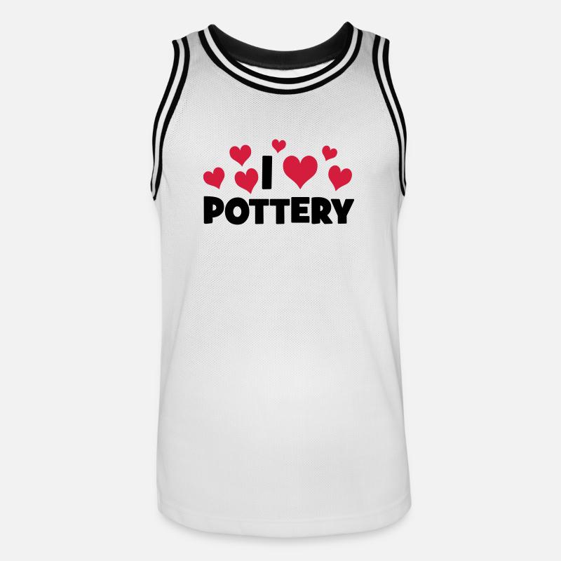 POTTERY - Männer Basketball-Trikot - Weiß/Schwarz
