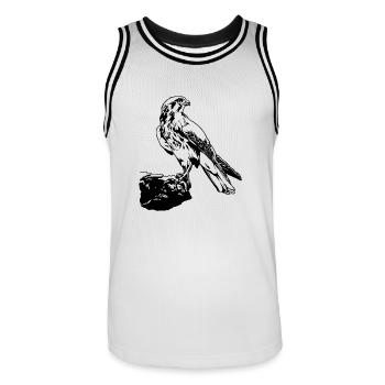 Falke Vogel sitzt auf Baum Cool Vogel Liebhaber Geschenk - Männer Basketball-Trikot - Weiß/Schwarz - Vorne - AI Model Male 185 dark (185cm)
