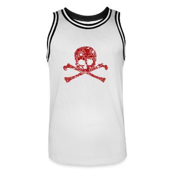 Gamer skull - Männer Basketball-Trikot - Weiß/Schwarz - Vorne - AI Model Male 185 dark (185cm)