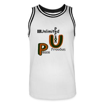Peace and Freedom - Männer Basketball-Trikot - Weiß/Schwarz - Vorne - AI Model Male 185 dark (185cm)