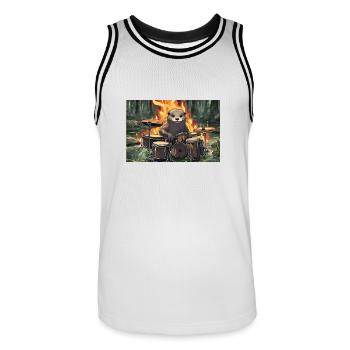 Otti Schlagzeug - Männer Basketball-Trikot - Weiß/Schwarz - Vorne - AI Model Male 185 dark (185cm)