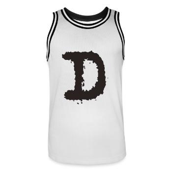 D - Men's Basketball Jersey - white/black - Front - AI Model Male 185 dark (185cm)