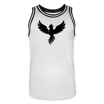 Phoenix - Männer Basketball-Trikot - Weiß/Schwarz - Vorne - AI Model Male 185 dark (185cm)