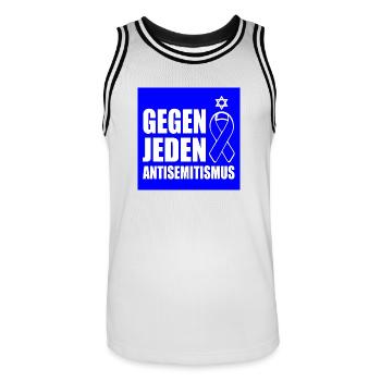Gegen jeden antisemitismus - Männer Basketball-Trikot - Weiß/Schwarz - Vorne - AI Model Male 185 dark (185cm)