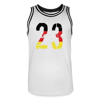Maillot 23 Numéro Allemagne - Maillot de basket Homme - blanc/noir - Devant - AI Model Male 185 dark (185cm)