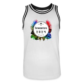 Formentera 2024 Multicolore - Maillot de basket Homme - blanc/noir - Devant - AI Model Male 185 dark (185cm)