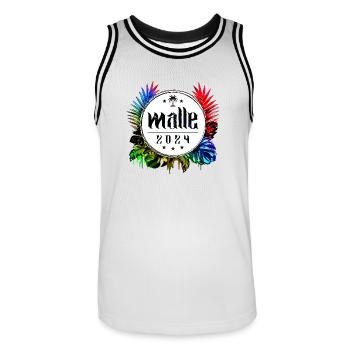 Malle 2024 Colorful - Men's Basketball Jersey - white/black - Front - AI Model Male 185 dark (185cm)