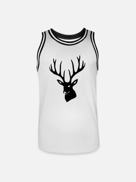 Hirsch Geweih Hirschgeweih Hirschkopf - Männer Basketball-Trikot - Weiß/Schwarz