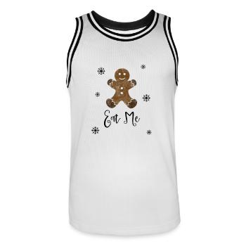 Lebkuchenmann Weihnachtsplätzchen - Männer Basketball-Trikot - Weiß/Schwarz - Vorne - AI Model Male 185 dark (185cm)