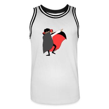 Dabbing Vampire - Men's Basketball Jersey - white/black - Front - AI Model Male 185 dark (185cm)