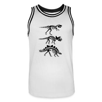 Dinosaurier Skelett Anatomie - Männer Basketball-Trikot - Weiß/Schwarz - Vorne - AI Model Male 185 dark (185cm)