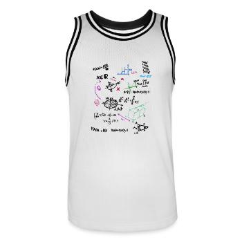 Math complexe tableau mathématique avec des formules - Maillot de basket Homme - blanc/noir - Devant - AI Model Male 185 dark (185cm)