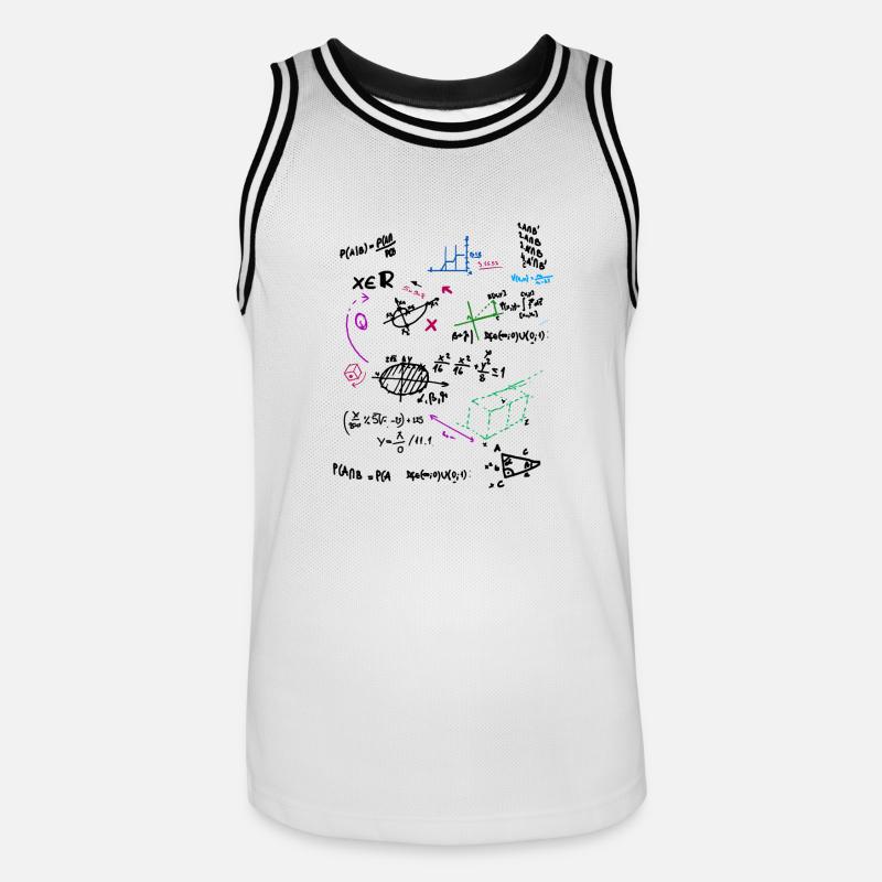 Math complexe tableau mathématique avec des formules - Maillot de basket Homme - blanc/noir